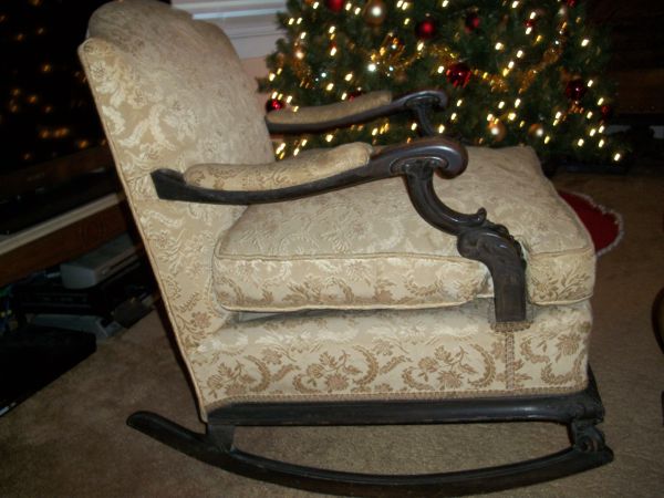 early 1900's french rocking chair * antique * 100 years old - $175 thumbnail 2