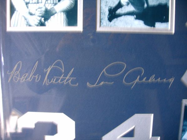 babe ruth,joe dimaggio,mickey mantle lou gehrig - $275 thumbnail 2