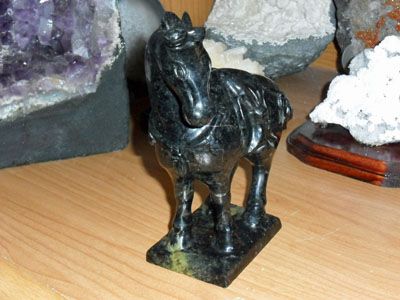 beautiful black jade antique carved horse - $295 thumbnail 2