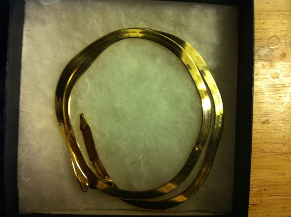 18 inch herringbone chain yellow gold necklaces - $200 thumbnail 4