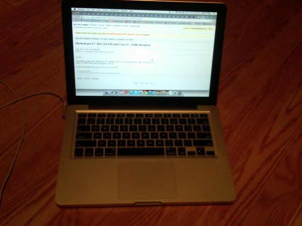 macbook pro 13" 2012 2.8 ghz intel core i7 - $1,300 thumbnail 2
