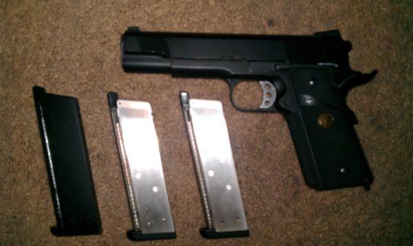 1911 .45 pistol airsoft gun and gear - $150 thumbnail 2