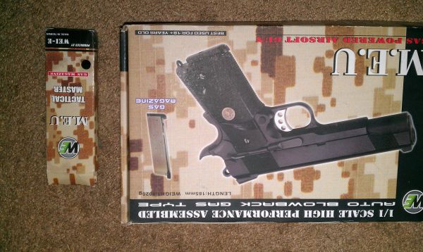 1911 .45 pistol airsoft gun and gear - $150 thumbnail 3