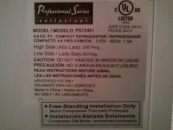 refrigerator compact 4.6 cu. ft. new - $120 thumbnail 3