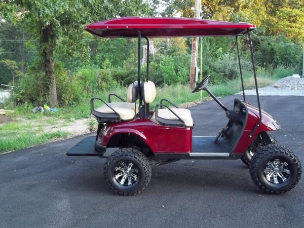 lifted "firemist maroon" gas e-z go 4 passgolf cart - $4,200 thumbnail 2
