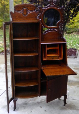 vintage secretary / curio cabinet - $750 thumbnail 4