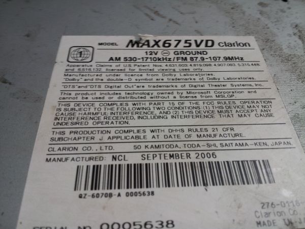 clarion tv radio ...no trades - $125 thumbnail 2