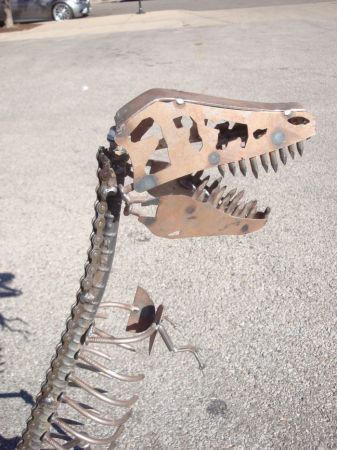 large t-rex metal folk art sculpture - $250 thumbnail 3