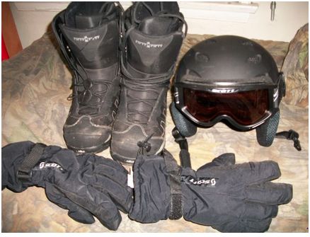 snowboard gear, boots and helm - $70 thumbnail 2