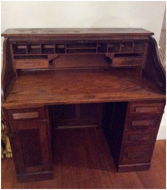 turn of the century late 1800`s antique rolltop desk - $325 thumbnail 3