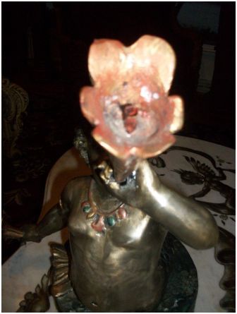 bronze/brass cherub mermaid style fountain spitter - $750 thumbnail 2