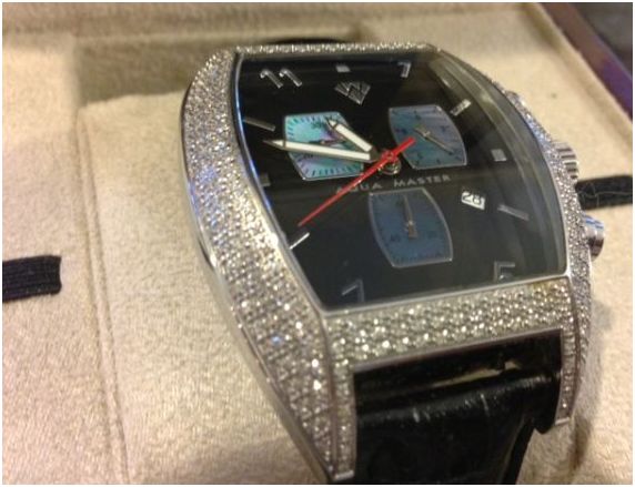 stunning 3.5ct diamond aqua mater watch - $475 thumbnail 2
