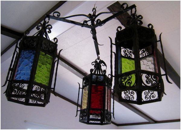 california mission spanish revival iron chandelier - $420 thumbnail 2