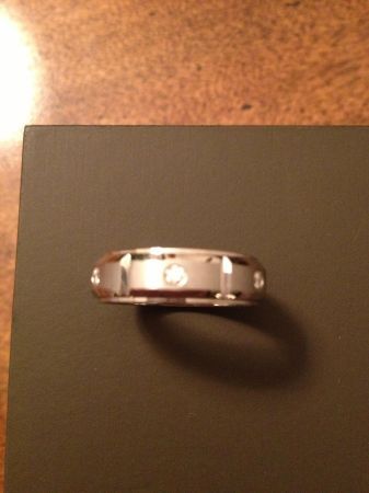 new male platinum wedding band with 8 princess cut diamonds - $2,000 thumbnail 2