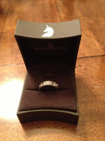 new male platinum wedding band with 8 princess cut diamonds - $2,000 thumbnail 3