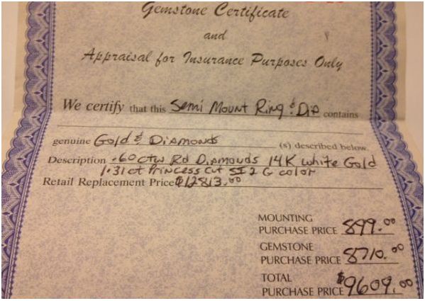 1.3 ct princess cut diamond ring - $9,000 thumbnail 3