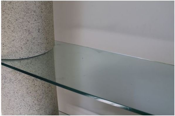 unique greek looking glass column shelving - $1,099 thumbnail 2