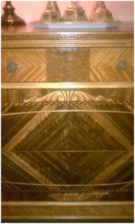 early 1900's one of a kind!!! wood inlaid chest - $350 thumbnail 2