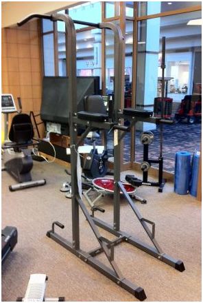 xmark power tower xm-4434 pull-up, dip station, leg lift, push-up combo - $175 thumbnail 2