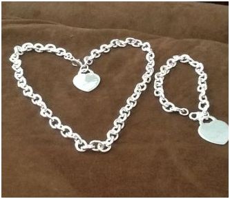 .925 sterling silver heart charm necklace and bracelet - $50 thumbnail 2
