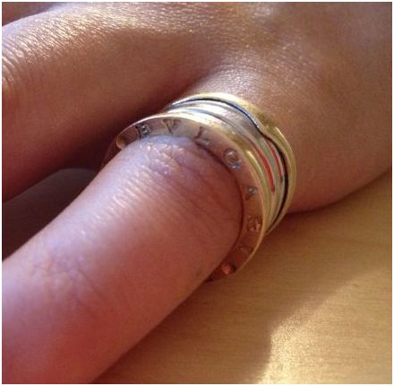 bvlgari white and yellow gold ring "size 6" - $600 thumbnail 3