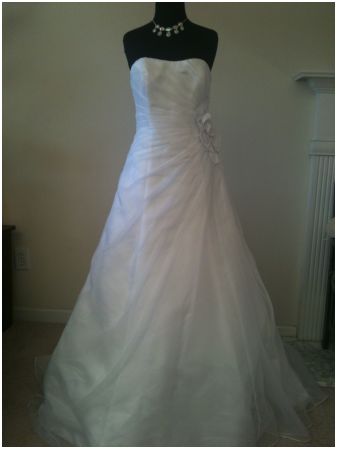 organza wedding dress size-8 "galina" - $180 thumbnail 2