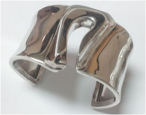 modernistic vintage sterling silver bracelet..very heavy - $400 thumbnail 2