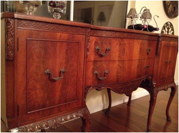 chippendale dining table with 6 chairs plus matching buffet table - $3,980 thumbnail 2