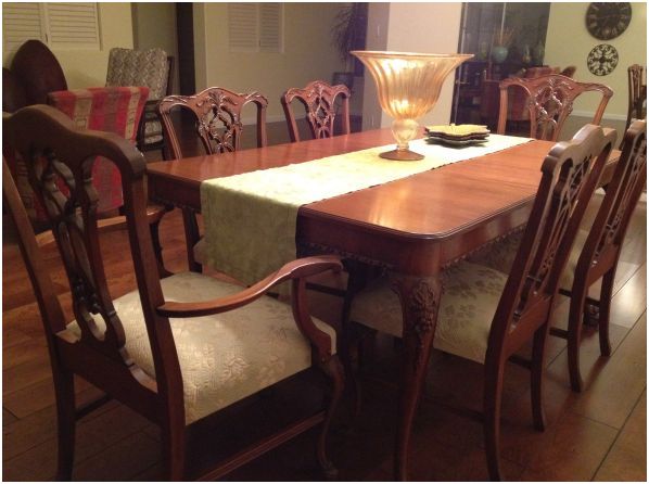 chippendale dining table with 6 chairs plus matching buffet table - $3,980 thumbnail 3