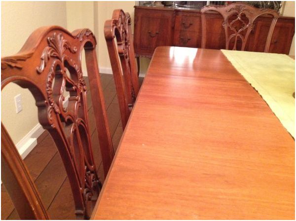 chippendale dining table with 6 chairs plus matching buffet table - $3,980 thumbnail 4