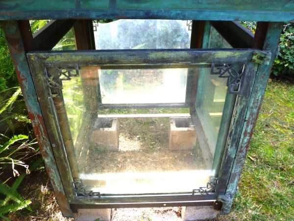 vintage-architectural- copper, brass and glass clock case - $2,500 thumbnail 3