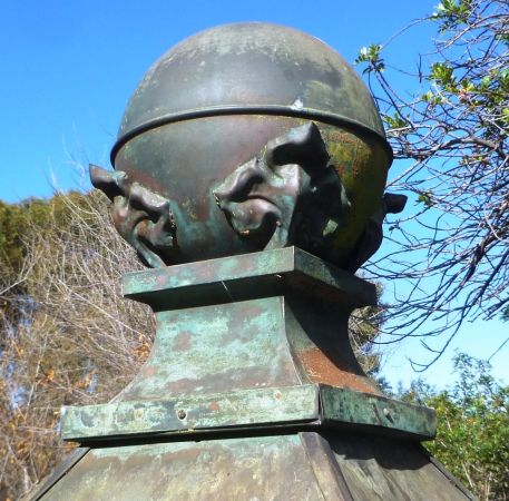 vintage-architectural- copper, brass and glass clock case - $2,500 thumbnail 2