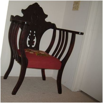 late 1800's solid wood masters arm chair "hand carved" - $250 thumbnail 3