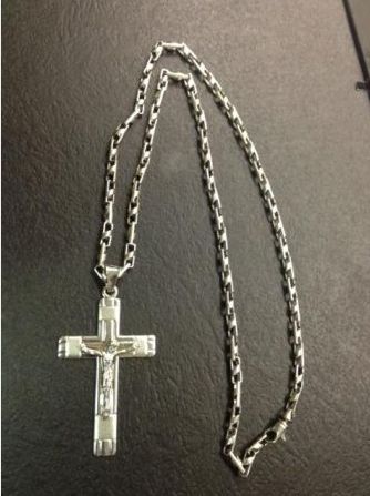 14kt white gold cross and chain - $1,900 thumbnail 3