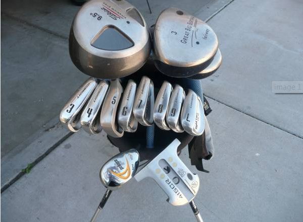 adams golf club set w/ woods putter sw titleist driver bag balls tees - $120 thumbnail 4
