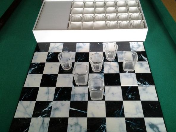 beer pong checkboard 32 shot glasses chasers - $20 thumbnail 2
