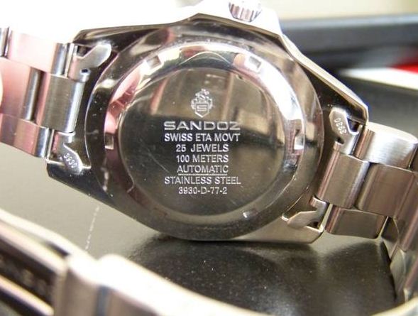 submariner by sandoz 100% swiss automatic movement with box and papers - $265 thumbnail 3