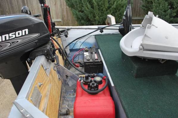 custom 14-foot monark jonboat with 2000 johnson 15 hp and trailer - $1,800 thumbnail 4