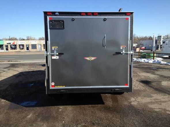 new 7x16 v-nose charcoal enclosed trailer - $4,750 thumbnail 2