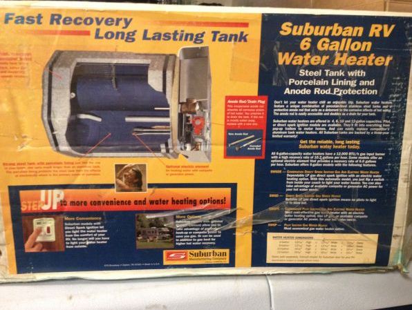 6 gallon rv water heater still brand new - $200 thumbnail 2