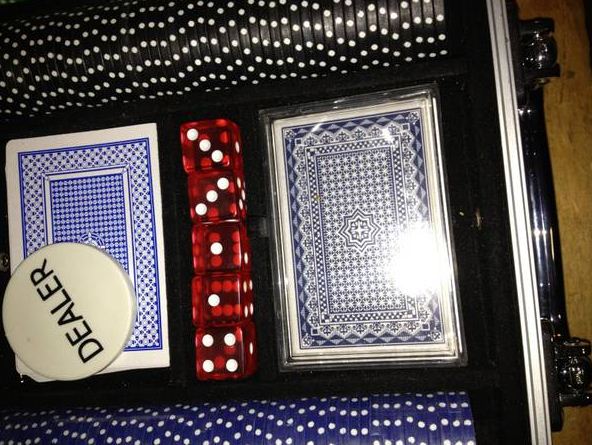 poker set with chips, dice, cards and dealer marker - $20 thumbnail 4