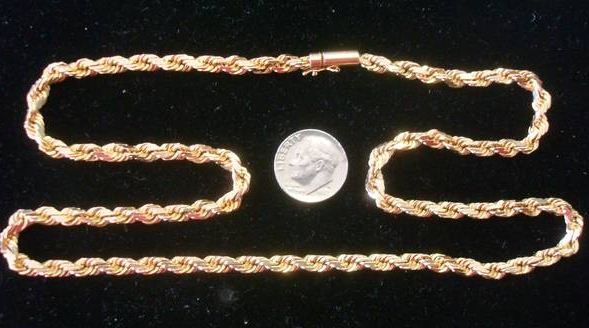 14k gold diamond cut rope chain - $1,330 thumbnail 2