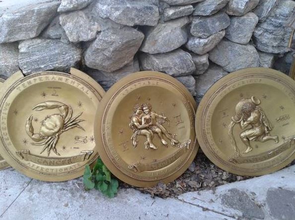 large horoscope golden wall decor medallions - $175 thumbnail 2