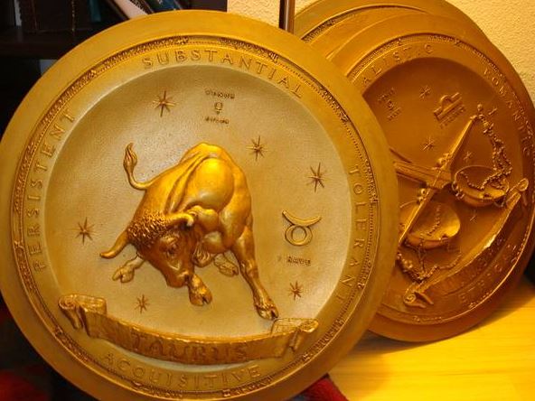 large horoscope golden wall decor medallions - $175 thumbnail 4
