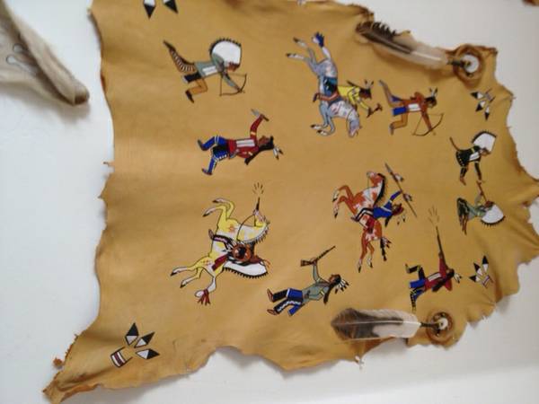 native american painted hides - $350 thumbnail 3