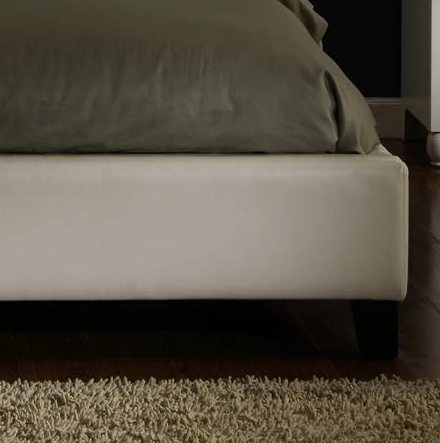 amazing white tufted leather platform queen bed!! - $350 thumbnail 2