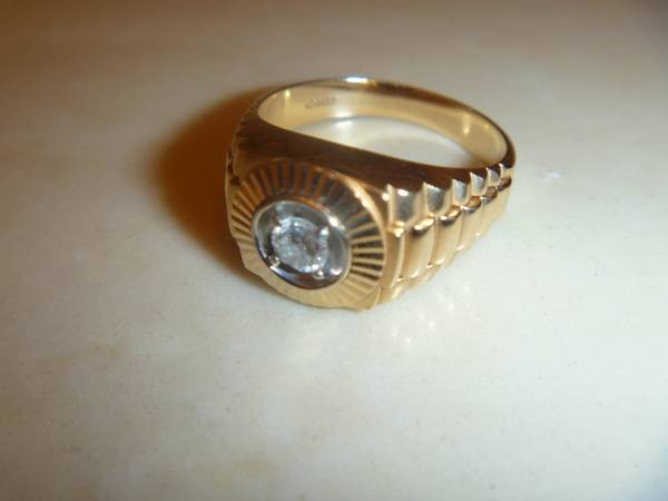 14kt gold mens diamond ring - $1,250 thumbnail 2