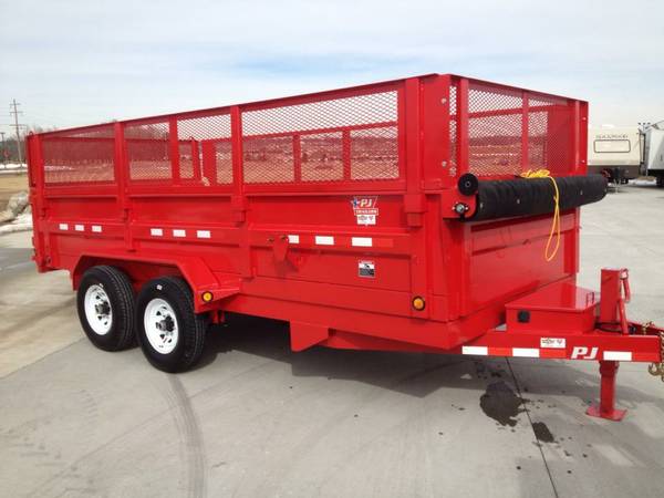 2014 pj 16 ft dump trailer red heavy duty new loaded with options!!! - $8,900 thumbnail 2