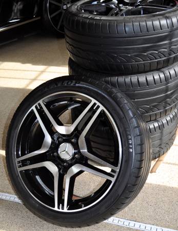 mercedes 18 in black edt a m g rims / tires 245/40/18 e350 - $875 thumbnail 3
