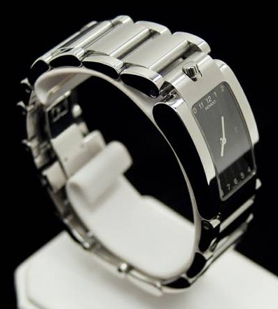 movado elliptica polished & brushed stainless steel watch curved case - $325 thumbnail 2